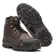 Bota Masculina US Coturno de Couro Profissional Cor Brown