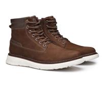 Bota Masculina VNT Couro Legítimo Confortável Zíper Lateral Tamanho:42Cor:Castor