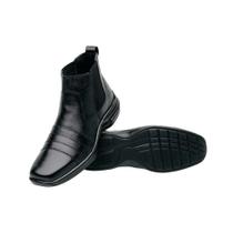 bota masculino couro legitimo escamada confortavel casual solado borracha