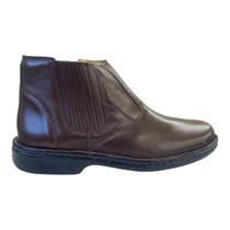 Bota Masculino Decoflex Conforto Com Elástico E Couro De Carneiro 175 Marrom