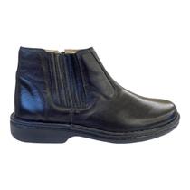 Bota Masculino Decoflex Conforto Com Elástico E Couro De Carneiro 175 Preto