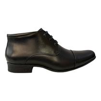 Bota Masculino Social Jota Pe Casual Ultraconforto Amarração Couro Air Boot 60950 Preto