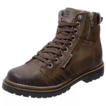 Bota Mega Boots Coturno em Couro Ziper Lateral Amarração Super Confortável Masc 6016 (64629) Bota Mega Boots Coturno em Couro Ziper Lateral Amarração Super Confortável Masc 6016 (64629)