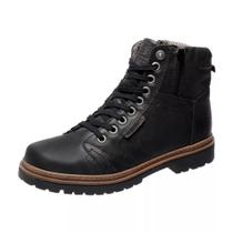Bota Mega Boots Coturno em Couro Ziper Lateral Amarração Super Confortável Masc 6016 (64629) Bota Mega Boots Coturno em Couro Ziper Lateral Amarração Super Confortável Masc 6016 (64629)