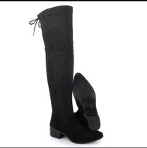 Bota Meia De Amarrar Cano Longo De Camurça Bota Meia De Amarrar Cano Longo De Camurça