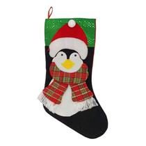 Bota Meia Natalina Decoração Pinguim Tecido 45Cm - Gici Christmas