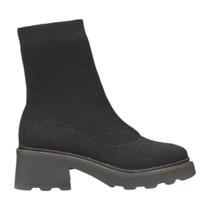 Bota meia salto tratorado knit preto carrano 486032 Bota meia salto tratorado knit preto carrano 486032