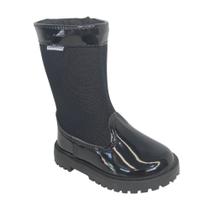 Bota Menina Molekinha Cano Alto Lycra Pérola Preto 2126.523