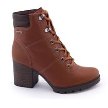 Bota Midi Couro Natural Fem. Dakota G3721 Salto Fachetado