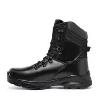 Bota Militar Acero em Couro Latego Modelo Tiger Extra Brilho Preto Cano Alto