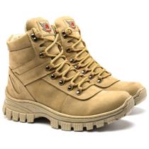 Bota Militar Masculina Couro Cano Curto Impermeável Coturno - Ferraretto