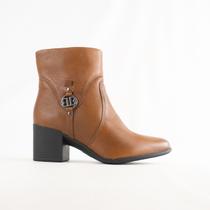 Bota Mini Bottero Feminina Couro Cano Curto Salto Baixo Nf 346919 Tamanho:37Cor:CARAMELO