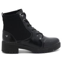 Bota Mississipi Coturno Verniz Knit Cadarço Feminina Q8473