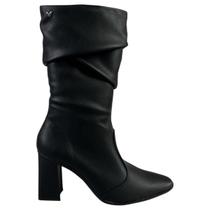 Bota Mississipi Feminina Slouch Cano Médio Salto Alto Bico Fino Original Conforto Cor:PretoTamanho:37 Bota Mississipi Feminina Slouch Cano Médio Salto Alto Bico Fino Original Conforto Cor:PretoTamanho:37