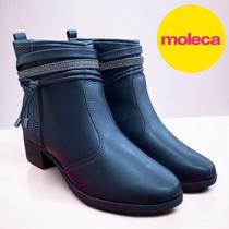 Bota moleca cano curto com strass salto baixo feminina