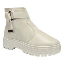 Bota Moleca Casual Plataforma 5351.103 Off White Bota Moleca Casual Plataforma 5351.103 Off White