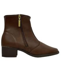Bota Moleca Feminina Cano Curto com Zíper Dourado 5346107 Bota Moleca Feminina Cano Curto com Zíper Dourado 5346107