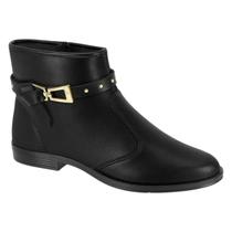 Bota Moleca Feminina Cano Curto Fivela Dourada Zíper Conforto Bota Moleca Feminina Cano Curto Fivela Dourada Zíper Conforto