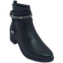 Bota Moleca Feminina Cano curto Salto Baixo Tira Com Strass Bota Moleca Feminina Cano curto Salto Baixo Tira Com Strass