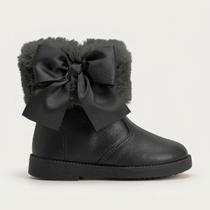 Bota Molekinha Bebê Com Pelo Preta Bota Molekinha Bebê Com Pelo Preta