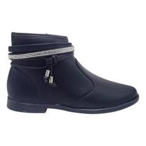 Bota Molekinha Cano Curto Strass Ref-2181107