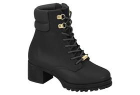 Bota Molekinha Coturno Cano Alto Com Cadarço E Ziper Preto Bota Molekinha Coturno Cano Alto Com Cadarço E Ziper Preto