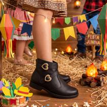 Bota Molekinha Infantil Calce Fácil Com Zíper Confortável Estilosa Detalhes Coração Original Bota Molekinha Infantil Calce Fácil Com Zíper Confortável Estilosa Detalhes Coração Original