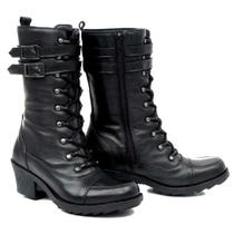 Bota Mondeo Strada Light Salto Médio Cadarço Feminina Bota Mondeo Strada Light Salto Médio Cadarço Feminina