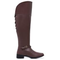 Bota Montaria 11503 Cano Longo Over De Amarrar na Panturilha Feminina Gmm Shoes
