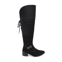 Bota Montaria Cano Alto Cadarço Camurça Quentinha Moda Country Inverno Frio Confortável Macia