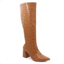 Bota Montaria Cano Alto Salto Médio Crocodilo Caramelo Bota Montaria Cano Alto Salto Médio Crocodilo Caramelo