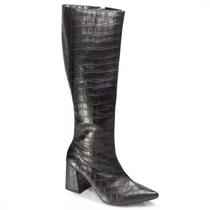 Bota Montaria Cano Longo Croco Preto Bota Montaria Cano Longo Croco Preto