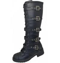 Bota Montaria Coturno Estilo Militar 5 Fivelas Véria Bota Montaria Coturno Estilo Militar 5 Fivelas Véria