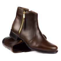 Bota Montaria Coturno Feminino em Couro Premium Zíper Lateral Bota Montaria Coturno Feminino em Couro Premium Zíper Lateral