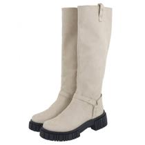 Bota Montaria Feminina Biker Cano Alto Bota Zíper Lateral Casual Bota Montaria Feminina Biker Cano Alto Bota Zíper Lateral Casual
