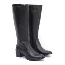 Bota Montaria Feminina Cano Longo Couro Legítimo Salto Baixo Zíper Lateral Bota Montaria Feminina Cano Longo Couro Legítimo Salto Baixo Zíper Lateral