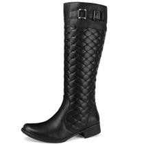 Bota Montaria Feminina Em Couro Detalhe Matelasse Bota Montaria Feminina Em Couro Detalhe Matelasse