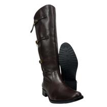 Bota Montaria Feminina Kedoll Arara Brasil Café Marrom Com Fivelas Douradas Ref. 3961