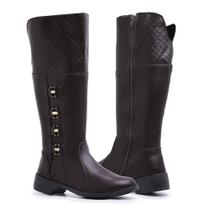 Bota Montaria Feminina Schiareli Cano Longo Zíper Moderna