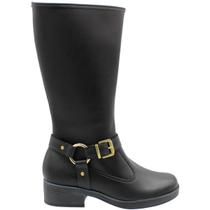 Bota Montaria Moleca Napa Berlim Argola Metálica Feminino Bota Montaria Moleca Napa Berlim Argola Metálica Feminino