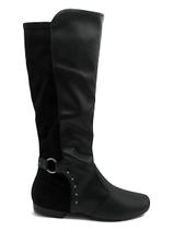 Bota Montaria Piccadilly Cano Longo Rasteira Preta 250281