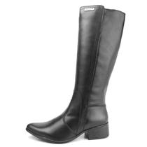 Bota Montaria Pierrô conforto cano alto lisa couro legítimo cor preta