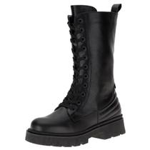 Bota Mooncity Coturno Cano Alto Tratorada Fechamento Em Ziper Super Confortável Fem 72245 (66026)