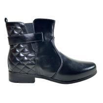 Bota Mooncity Matelasse Cano Medio Feminina Preto