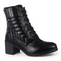 Bota Mooncity material sintético Cano Curto Salto Bloco De Amarração Super Confortável 73203 (66452) Bota Mooncity material sintético Cano Curto Salto Bloco De Amarração Super Confortável 73203 (66452)