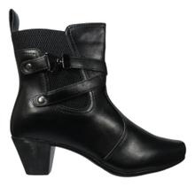 Bota Mooncity material sintético Salto Alto De Ziper Lateral Super Confortável Feminina 73241 (65838)