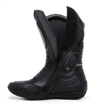 Bota Motociclista Acero em Couro Bovino Modelo Speed Low Preto Cano Alto Confortável Bota Motociclista Acero em Couro Bovino Modelo Speed Low Preto Cano Alto Confortável