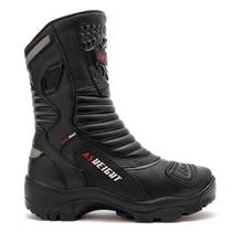 Bota Motociclista Couro Confortável Zíper