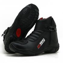 Bota motociclista de couro as95 095 km preto