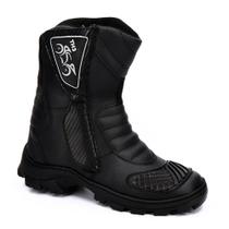 Bota Motociclista Feminina Cano Alto Costurada